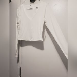 White long sleeve top size us medium